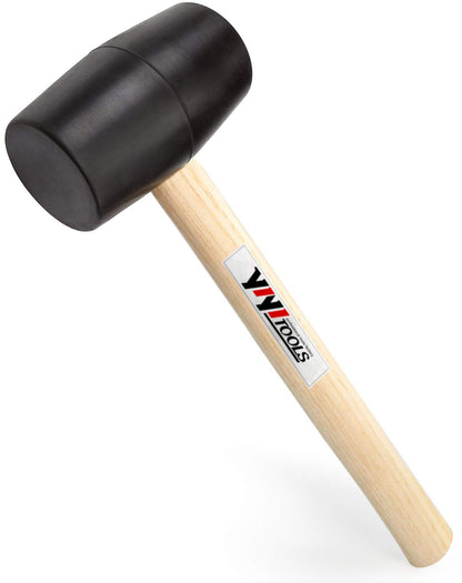 YY-2-005 Rubber Mallet Hammer With fiberglass Handle–16-oz, black