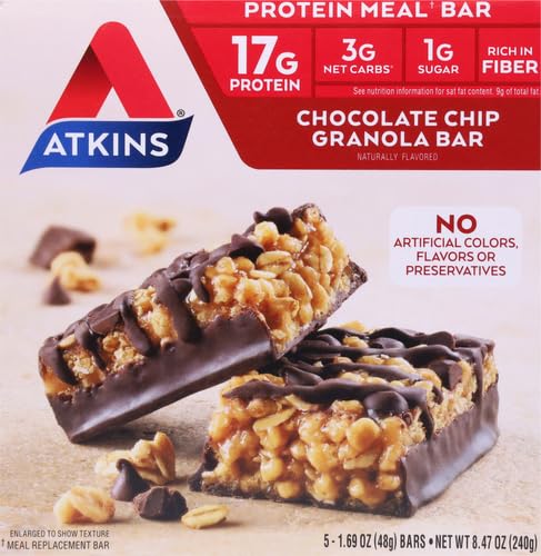 Atkins Endulge Caramel Nut Chew Bar, Dessert Favorite, 1g Sugar, Good Source of Fiber, Low Sugar, 10 Count