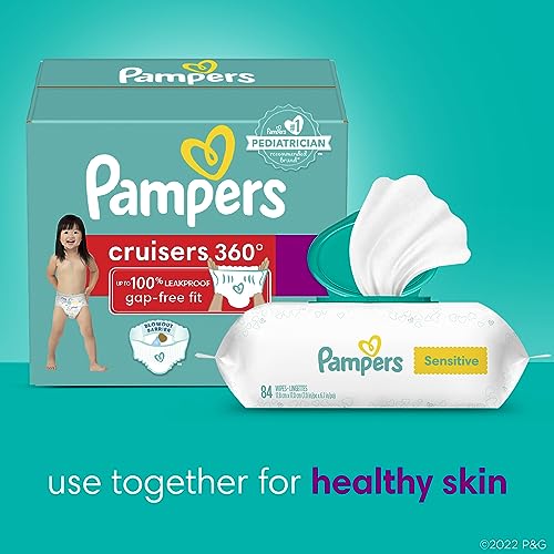 Pampers Cruisers 360 Diapers - Size 5, One Month Supply (128 Count), Pull-On Disposable Baby Diapers, Gap-Free Fit