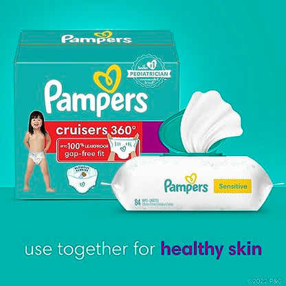 Pampers Cruisers 360 Diapers - Size 5, One Month Supply (128 Count), Pull-On Disposable Baby Diapers, Gap-Free Fit