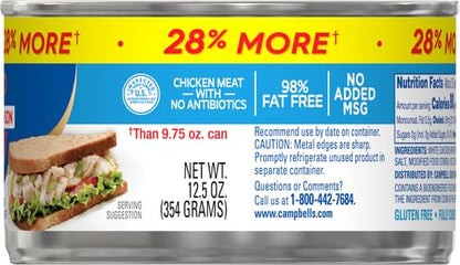 Swanson White Premium Chunk Canned Chicken Breast in Water, Fully Cooked Chicken, 4.5 OZ Can (Pack of 4)