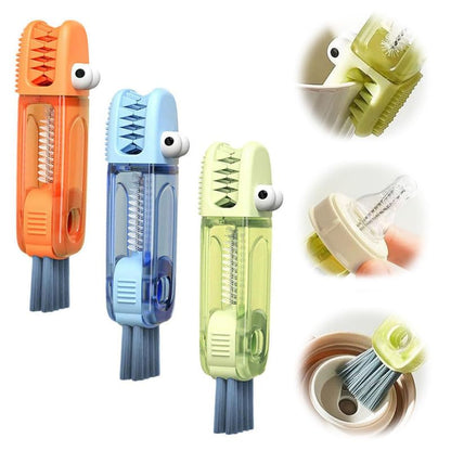 3 in 1 Cup Lid Cleaning Brush, 2024 New Portable Crevice Cleaning Brush Set for Baby Bottle Gap Tight Spaces Cup, Multifunctional Cleaning Brush Cup Lid Cleaner