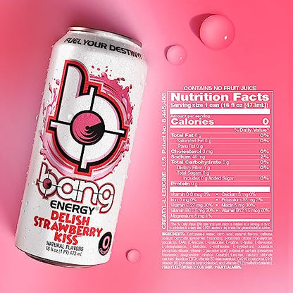 Bang Energy Bangster Berry, Sugar-Free Energy Drink, 16-Ounce (Pack of 12)