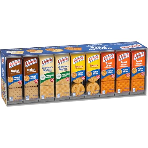 Lance Sandwich Crackers, Captain's Wafer Grilled Cheese, 10 Individual Packs, 6 Sandwiches Each