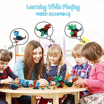 FREE TO FLY Kids Toys Stem Dinosaur Toy: Take Apart Toys for kids 3-5 Learning Educational Building Sets with Electric Drill Birthday Gifts for Toddlers Boys Girls Age 3 4 5 6 7 8 Year Old