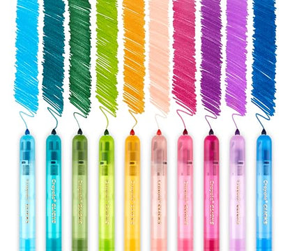 Crayola Clicks Retractable Tip Markers (10ct), Washable Art Marker Set, Coloring Markers for Kids, Back to School Supplies, 3+