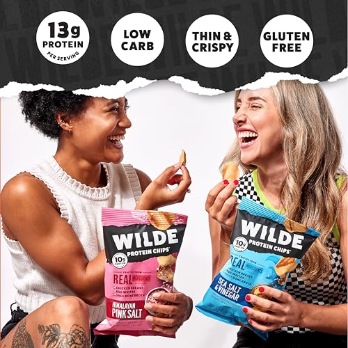 WILDE Spicy Protein Chips Variety Pack, Buffalo, Spicy Queso, Nashville Hot, Thin and Crispy, Protein Snack, Keto Chips, Made with Real Ingredients, 1.34oz Bags (Pack of 12)…