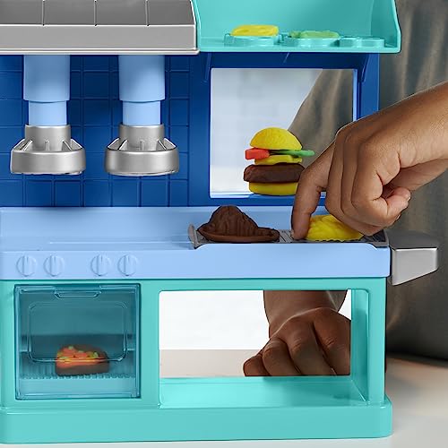 Play-Doh Kitchen Creations Busy Chef's Restaurant Playset, 2-Sided Play Kitchen Set, Preschool Cooking Toys, Kids Arts & Crafts, Ages 3+