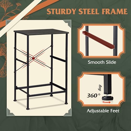 WLIVE Black Nightstand, Small Dresser for Bedroom with 2 Fabric Drawer, Bed Side Table with Drawers, End Table Bedside Furniture, Sturdy Steel Frame, Wood Top, Closet Organizer, College Dorm