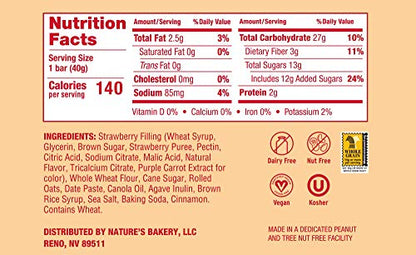 Nature's Bakery Oatmeal Crumble Strawberry Bars, 1.41 Oz, 6 Ct