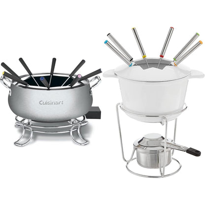 Cuisinart Fondue Pot, 3 Quart, For Chocolate, Cheese, Broth, Oil, Stainless Steel, CFO-3SSP1