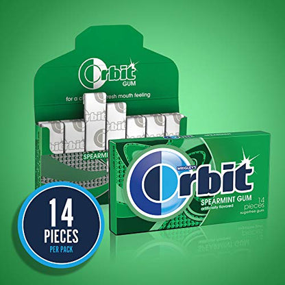 ORBIT Spearmint Sugar Free Back to School Chewing Gum, 3 Ct Packs