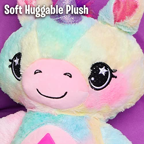 Ontel Star Belly Dream Lites, Stuffed Animal Night Light, Magical Pink and Purple Unicorn - Projects Glowing Stars & Shapes in 6 Gentle Colors, As Seen on TV