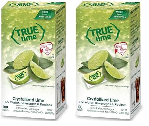 TRUE LIME Water Enhancer, Bulk Dispenser Pack, 0 Calorie Drink Mix Packets, Sugar Free Flavoring Powder, Water Flavo Made with Real Limes, 100 Count (Pack of 1)