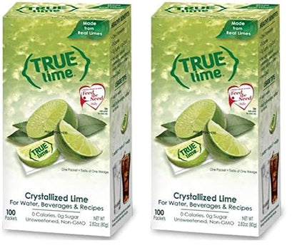 TRUE LIME Water Enhancer, Bulk Dispenser Pack, 0 Calorie Drink Mix Packets, Sugar Free Flavoring Powder, Water Flavo Made with Real Limes, 100 Count (Pack of 1)