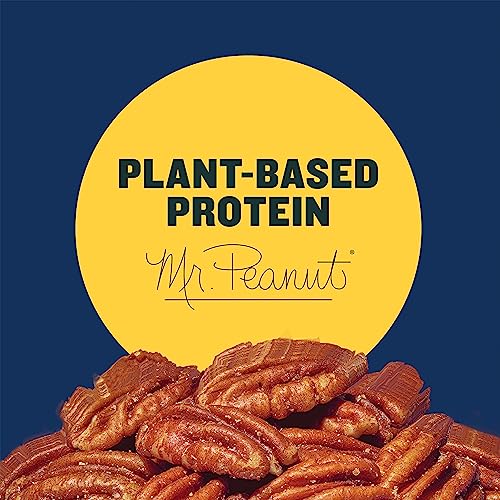 PLANTERS Roasted Pecan Nuts, Party Snacks, Plant-Based Protein, Nuts for Baking, Quick Snack for Adults, After School Snack, Roasted Pecans, Flavored with Sea Salt, Kosher, 7.25oz Canister