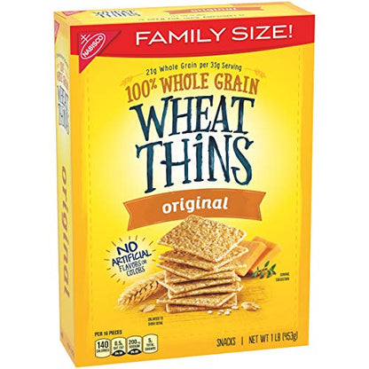 Wheat Thins Original Whole Grain Wheat Crackers, Party Size, 20 oz Box