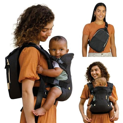 Infantino Flip Advanced 4-in-1 Carrier - Ergonomic, convertible, face-in and face-out front and back carry for newborns and older babies 8-32 lbs