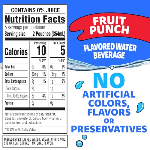 Capri Sun 100% Juice Fruit Punch Naturally Flavored Kids Juice Blend (40 ct Pack, 4 Boxes of 10 Pouches)