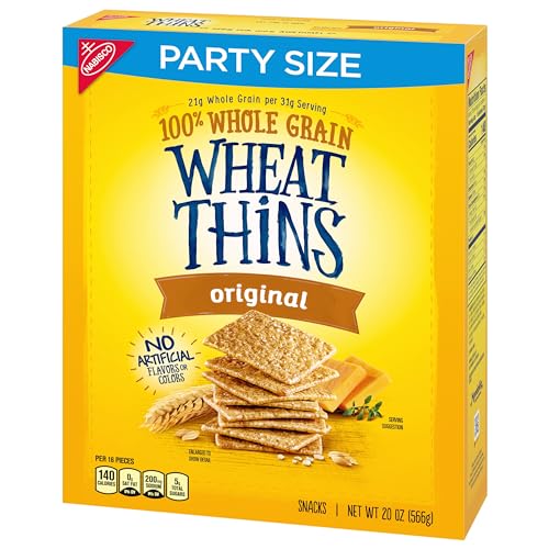 Wheat Thins Original Whole Grain Wheat Crackers, Party Size, 20 oz Box