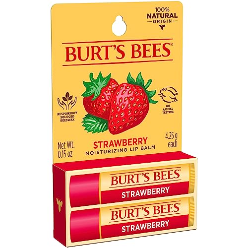 Burt's Bees Lip Balm - Pink Grapefruit, Mango, Coconut & Pear, and Pomegranate Pack, Lip Moisturizer With Beeswax, Tint-Free, Natural Origin Conditioning Lip Treatment, 4 Tubes, 0.15 oz.