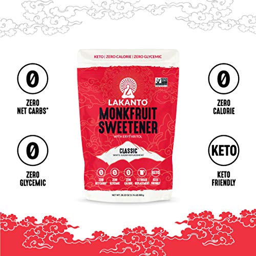 Lakanto Baking Monk Fruit Sweetener with Erythritol - Baking Sugar Substitute, Zero Calorie, Keto Diet Friendly, Zero Net Carbs, Extract, Sugar Replacement (Baking - 1 lb)