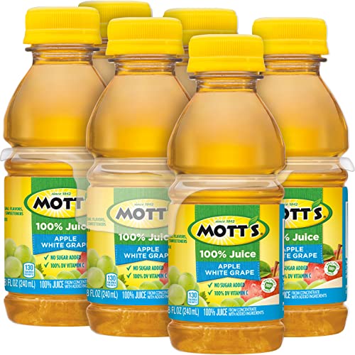 Mott's 100% Original Apple Juice, 8 Fl Oz Bottles, 24 Count (4 Packs Of 6), 2 Servings Of Fruit, 100% Fruit Juice, Gluten-free, Caffeine-free, Kosher, Contains No Artificial Colors Or Sweeteners