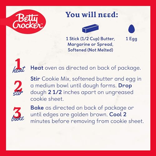 Betty Crocker Peanut Butter Cookie Mix, Makes twelve (12) 2-inch Cookies, 7.2 oz.