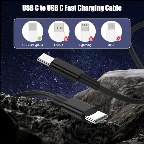 3-Pack [3.3FT+6.6FT+10FT] 60W USB C to USB C Cable, Type C to Type C Cable,Fast Charging Cable Compatible with iPhone 15/Plus/15 Pro/Pro Max，Samsung Galaxy S23 S22, iPad Pro, MacBook Air and More