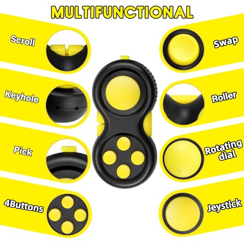 WTYCD Original Fidget Toy Game, Rubberized classical Controller Fidget Concentration Toy with 8-Fidget Functions and Lanyard - Excellent for Relieving Stress and Anxiety