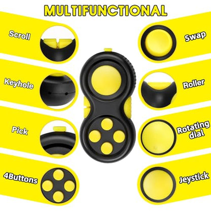 WTYCD Original Fidget Toy Game, Rubberized classical Controller Fidget Concentration Toy with 8-Fidget Functions and Lanyard - Excellent for Relieving Stress and Anxiety