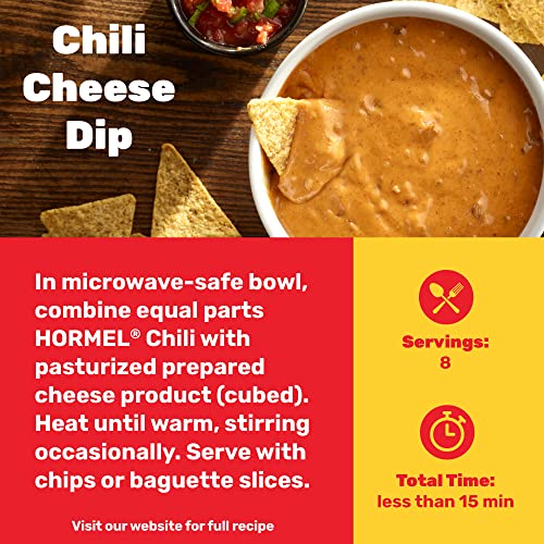 HORMEL Chili Chunky Beef Chili with Beans, No Artificial Ingredients, 15 Oz