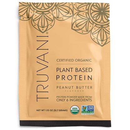 Truvani Vegan Pea Protein Powder | Banana Cinnamon | 20g Organic Plant Based Protein | 1 Serving | Keto | Gluten & Dairy Free | Low Carb | No Added Sugar