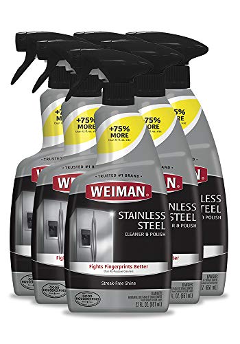 Weiman Stainless Steel Cleaner and Polish Trigger Spray - Protects Against Fingerprints and Leaves a Streak-less Shine - 12 Ounce