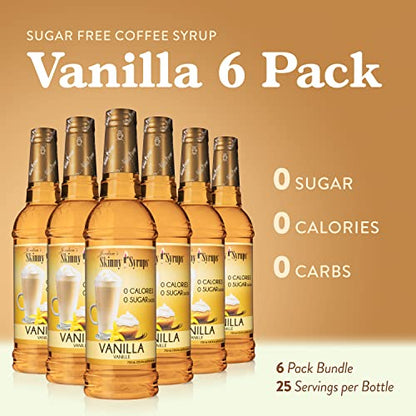 Jordan's Skinny Syrups Sugar Free Coffee Syrup, Vanilla Flavor Drink Mix, Zero Calorie Flavoring for Chai Latte, Protein Shake, Food and More, Gluten Free, Keto Friendly, 25.4 Fl Oz, 2 Pack