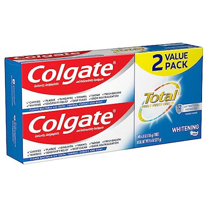 Colgate Baking Soda & Peroxide Toothpaste - Whitens Teeth, Fights Cavities & Removes Stains, Brisk Mint, 6 Ounce (Pack of 2)