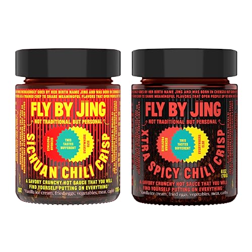 FLYBYJING Sichuan Chili Crisp - Premium Spicy Savory All-Natural Vegan Chili Oil - Crunchy Hot Sauce, Good on Everything, Sugar Free - 6oz (Pack of 1)