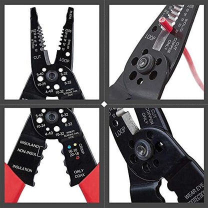 WGGE WG-015 Professional 8-inch Wire Stripper/wire crimping tool, Wire Cutter, Wire Crimper, Cable Stripper, Wiring Tools and Multi-Function Hand Tool.