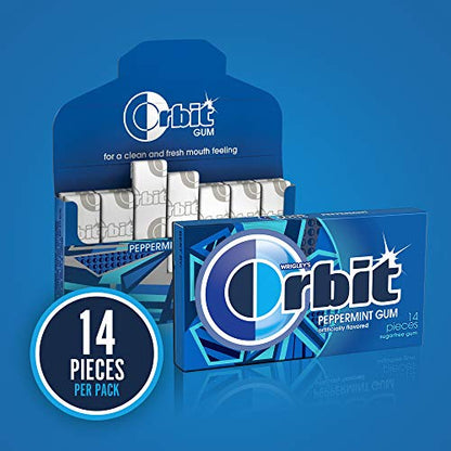 ORBIT Peppermint Sugarfree Chewing Gum Bulk, 20 Packs of 14-Pieces (280 Total Pieces)