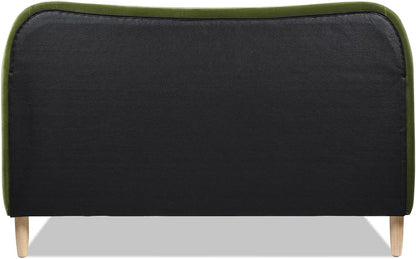 Jennifer Taylor Home Roman Curved Headboard Performance Velvet Upholstered Modern Platform Bed Frame