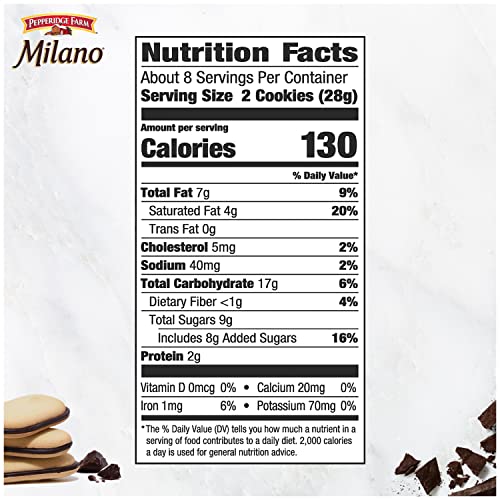 Pepperidge Farm Milano Milk Chocolate Cookies, 6 OZ Bag (15 Cookies)