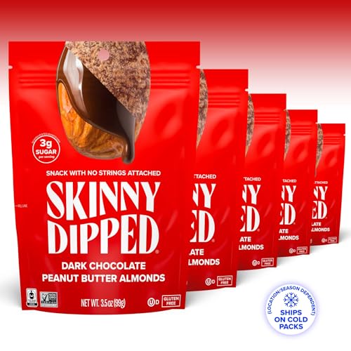 SkinnyDipped Snack Attack Minis Almond Variety Pack, Healthy Snack, Plant Protein, Gluten Free, 0.46 oz Mini Bags, Pack of 25