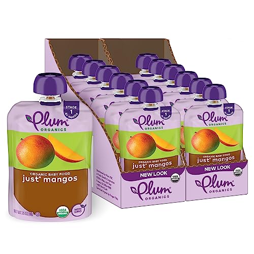 Plum Organics | Stage 1 | Organic Baby Food Meals [4+ Months] | Just Prunes | 3.5 Ounce Pouch (Pack Of 12) Packaging May Vary