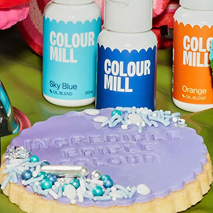 Colour Mill Oil-Based Food Coloring, 20 Milliliters Each of 6 Colors: Baby Blue, Navy, Royal, Sky Blue, Teal and Tiffany