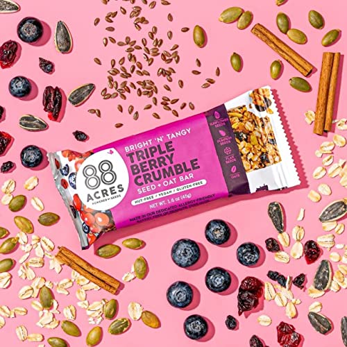 88 Acres Granola Bars | Dark Chocolate Sea Salt | Gluten Free, Nut-Free Oat and Seed Snack Bar | Vegan & Non GMO | 12 Pack