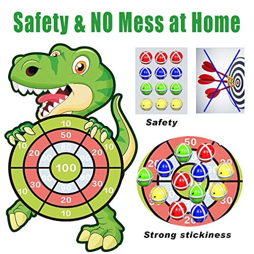 Dinosaur Toys for Kids 3-5: 30" Large Dart Board with 12 Sticky Balls, Fun Party Games Boys Toys Age 3-8, Easter Basket Stuffers Christmas Birthday Gifts for 4-12 Year Old Boys,Toddler Outdoor Toys