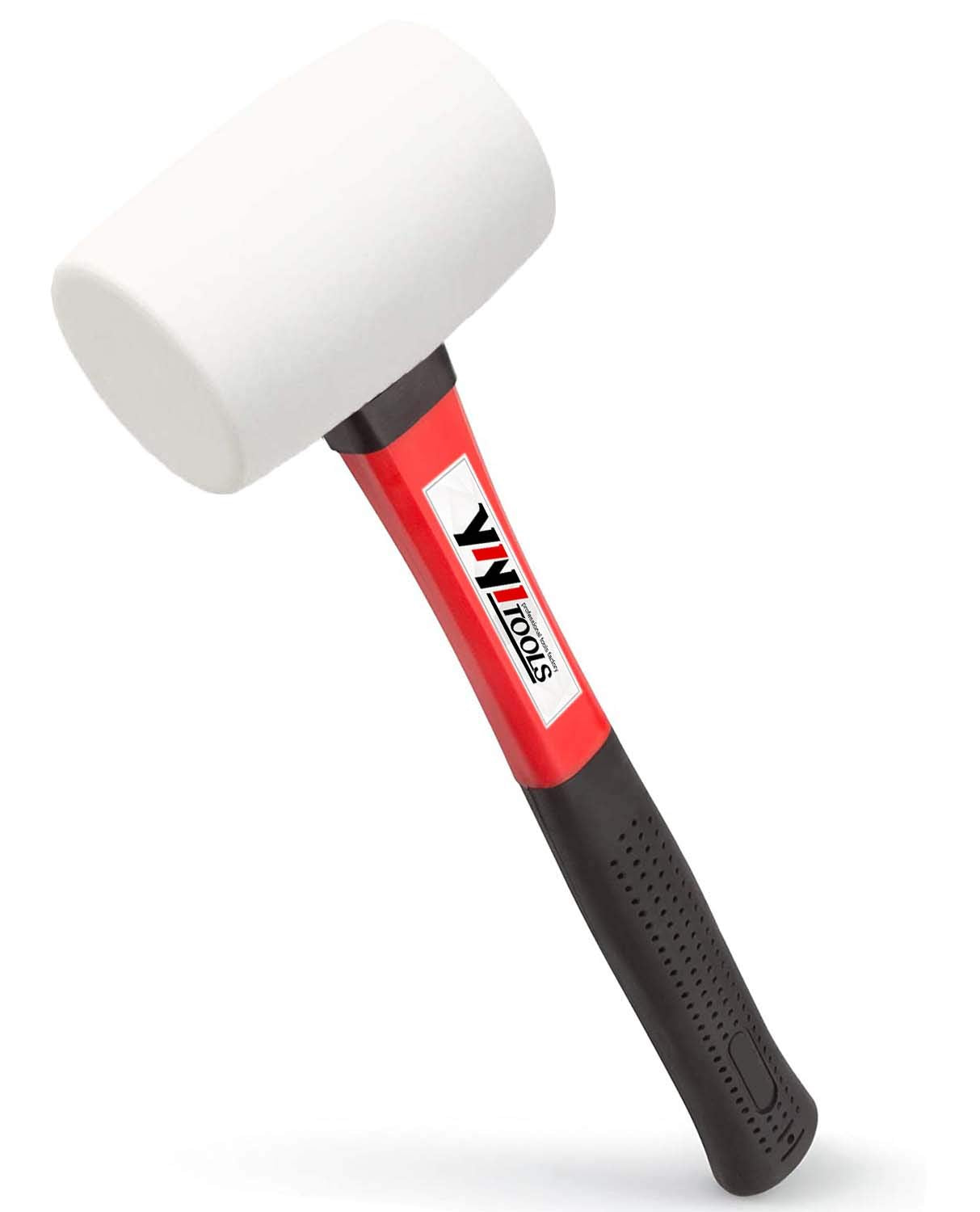 YY-2-005 Rubber Mallet Hammer With fiberglass Handle–16-oz, black