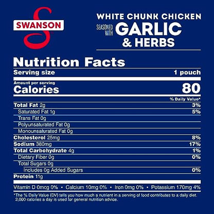 Swanson White Premium Chunk Canned Chicken Breast in Water, Fully Cooked Chicken, 4.5 OZ Can (Pack of 4)