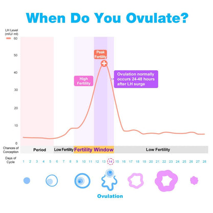 Easy@Home Ovulation Test Strips, 25 Pack Fertility Tests, Ovulation Predictor Kit, Powered by Premom Ovulation Predictor iOS and Android App, 25 LH Strips