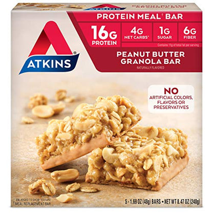 Atkins Endulge Caramel Nut Chew Bar, Dessert Favorite, 1g Sugar, Good Source of Fiber, Low Sugar, 10 Count